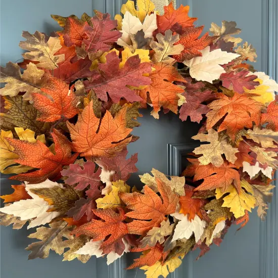 24" Artificial Fall Wreath {3}