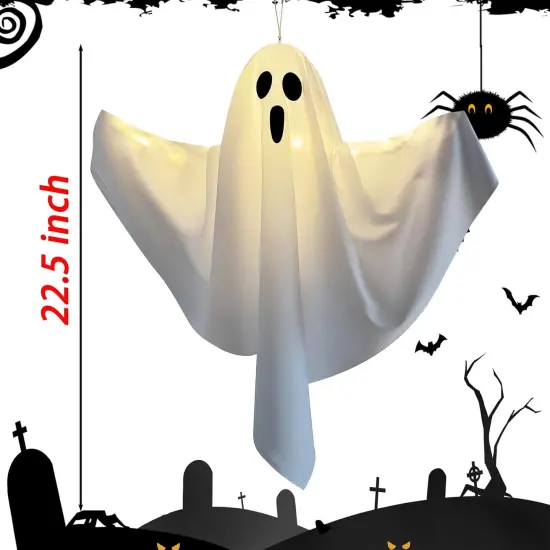 3 Pack Halloween Light-up Ghost Decorations - 22.5 Inch (White) {2}