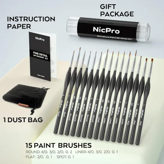 15 PCS Micro Fine Detail Paint Brush Set {3}