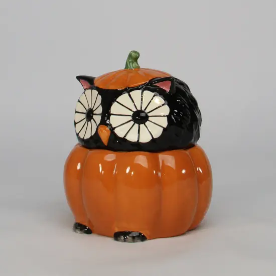 Ceramic Black Owl Pumpkin Candy Box, Home D&eacute;cor, Gift for Her, Gift for Mom, Kitchen D&eacute;cor, Fall D&eacute;cor, Halloween D&eacute;cor {4}
