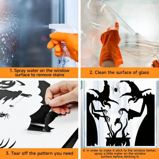 4 Sheets Spooky Halloween Window Stickers {5}