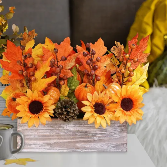 1 Pc Farmhouse Fall Floral Arrangement Table Centerpiece {5}