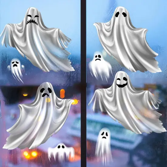 2 Sheets Halloween Ghost Window Clings {1}