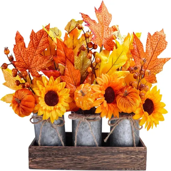 Set of 3 Fall Small Potted Maple Arrangement {1}