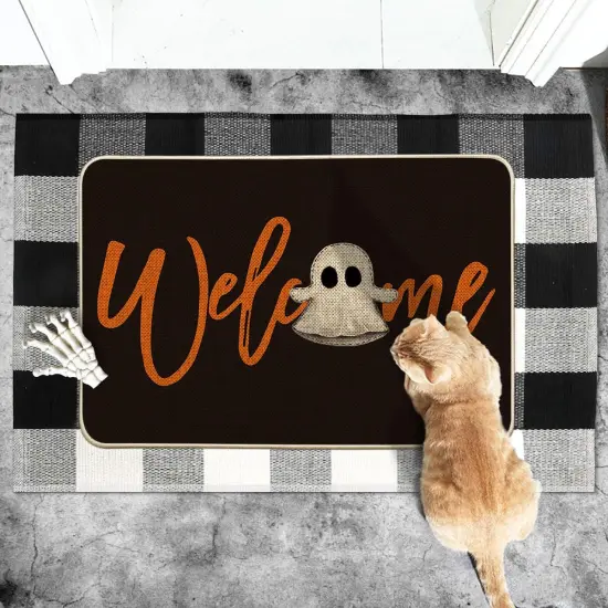 &ldquo;BOO&rdquo; Halloween Doormat &ndash; Low-Profile Indoor/Outdoor Rug for Porch or Entryway Decor {4}