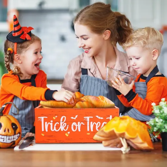 2-Pack Halloween Candy Bowls &ndash; Spider Web Wood Serving Dishes for Trick or Treat & Party Decor {4}