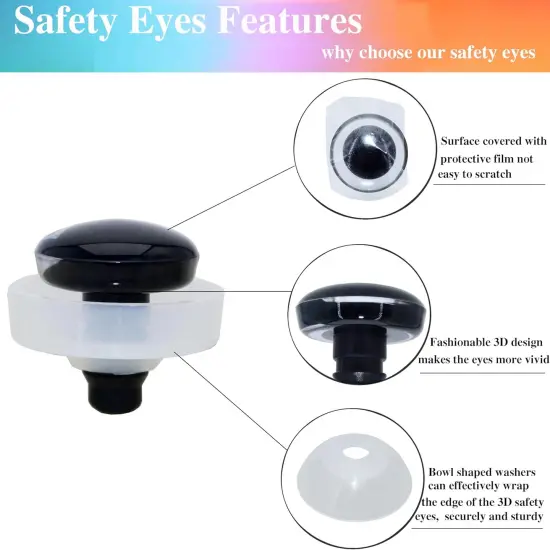 1Box(120pcs)14mm/16mm/18mm 3D Plastic Safety Eyes {3}