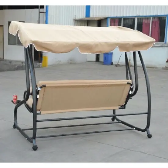 Outdoor Canopy Swing Patio Bed with Adjustable Seat and Cup Holders {3}