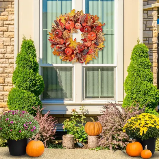 18&rsquo;&rsquo; Autumn Artificial Fall Wreath {3}