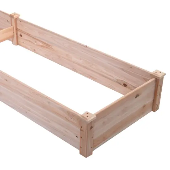 Natural Cedar Wood 8ft Raised Garden Bed with Divider for Planting {5}