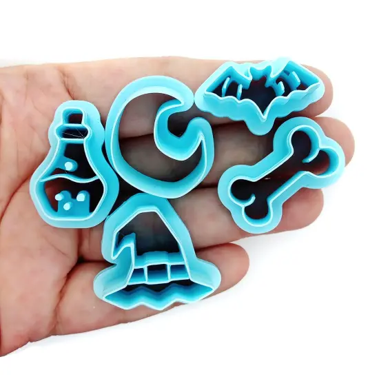 Halloween Clay Cutter Bundle, 5 pcs, Witch Hat Bat Moon, Adorabilities {2}
