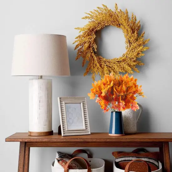 4 Pcs Artificial Fall Maple Leaves Branches Bush {4}