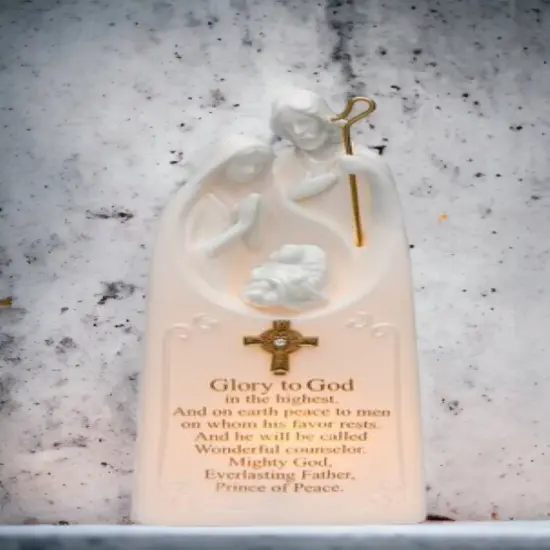 Ceramic Holy Family Nativity Nightlight, Home Décor, Religious Décor, Religious Gift, Church Décor, Baptism Gift {2}