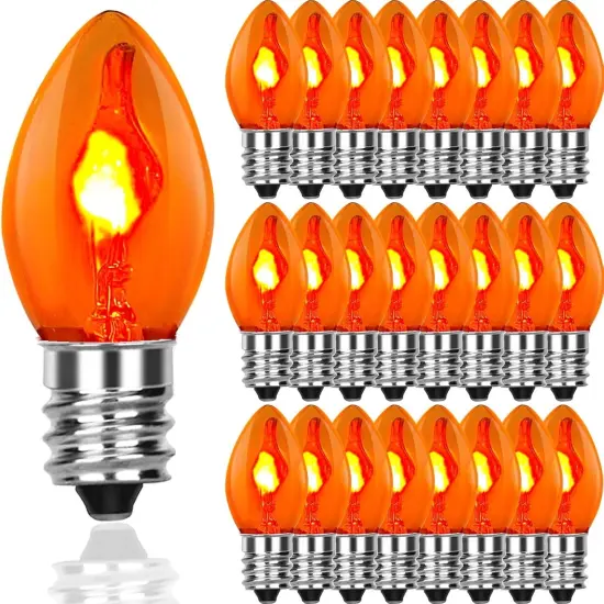 C7 Flicker Flame Orange Bulb {1}