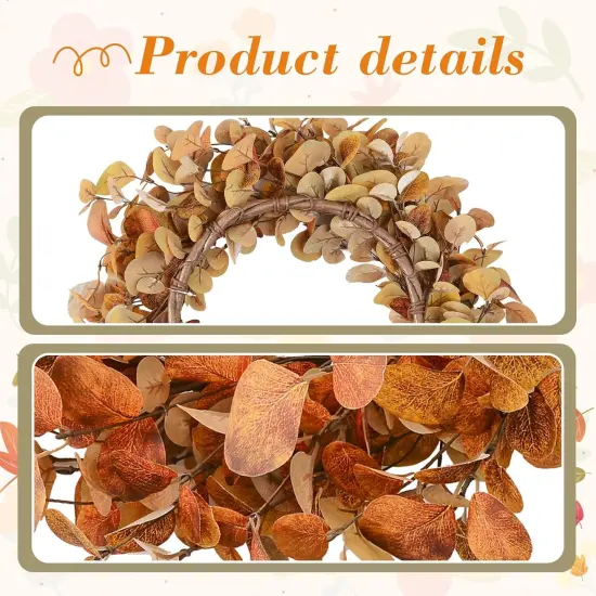 18" Artificial Autumn Fall Wreath - Wreaths for Front Door {5}