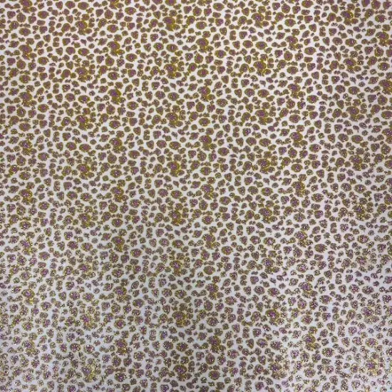 1 Yard Leopard Print Glitter Canvas Vinyl Fabric Fashion Accessories Craft Upholstery 56" Width Pink {5}