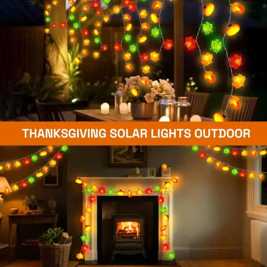 Acorn Pumpkin Maple Leaf String Lights {4}
