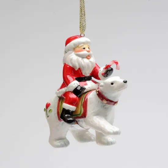 Ceramic Christmas Santa Riding Polar Bear Ornament, Home D&eacute;cor, Gift for Her, Gift for Mom, Kitchen D&eacute;cor, Christmas D&eacute;cor {3}