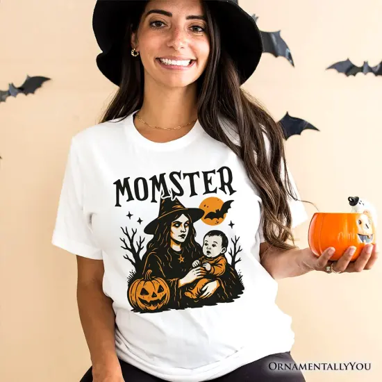 Momster T-Shirt for Spooky Season, Witchy Halloween Tee for Moms {2}