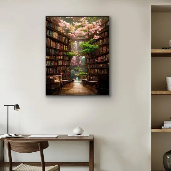 Bookshelf Paint by Number Adult,Bookshelf Paint by Number Canvas {2}