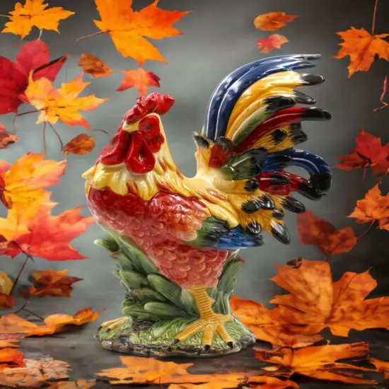 Ceramic Red Rooster Statue, Home D&eacute;cor, Gift for Her, Gift for Mom, Kitchen D&eacute;cor, Farmhouse D&eacute;cor, Fall Decor {1}