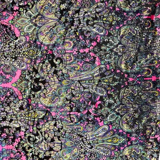1 Yard Sur Multicolor Burnout Stretch Velvet Fabric 60 Inches Width Pink {1}