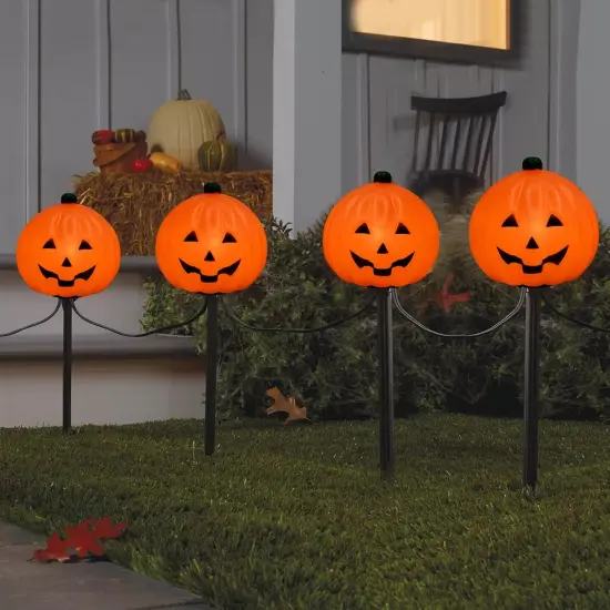 Halloween Pumpkin Pathway Markers Lights Outdoor {1}
