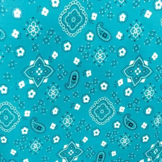 1 Yard DIY Bandana Print Fabric Soft Cotton Poly, Continuous Yardage, Machine Washable 58/59 Inches Wide Black {4}
