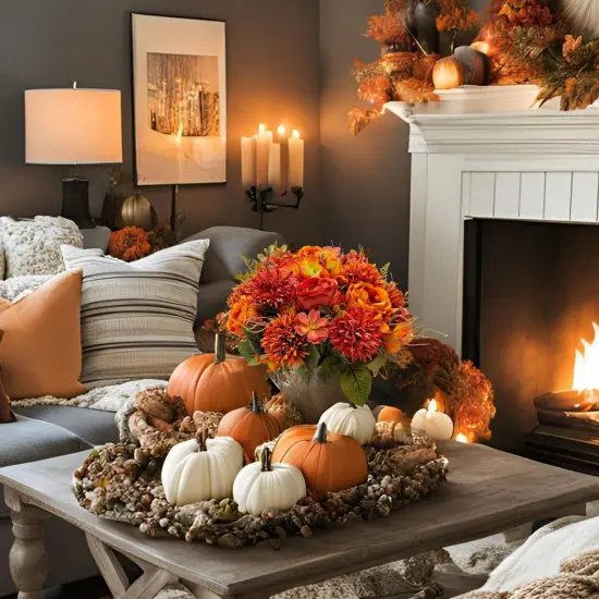 3 Bundles Fall Artificial Flowers Bouquet - (Burnt Orange) {3}