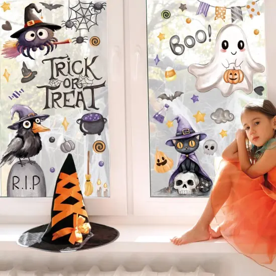 6 Sheets Halloween Ghost Window Clings {5}