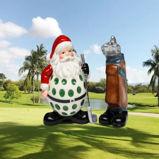 Ceramic Christmas Golf Santa Salt & Pepper Shakers, Home Décor, Gift for Her, Gift for Mom, Kitchen Décor, Christmas Décor {2}