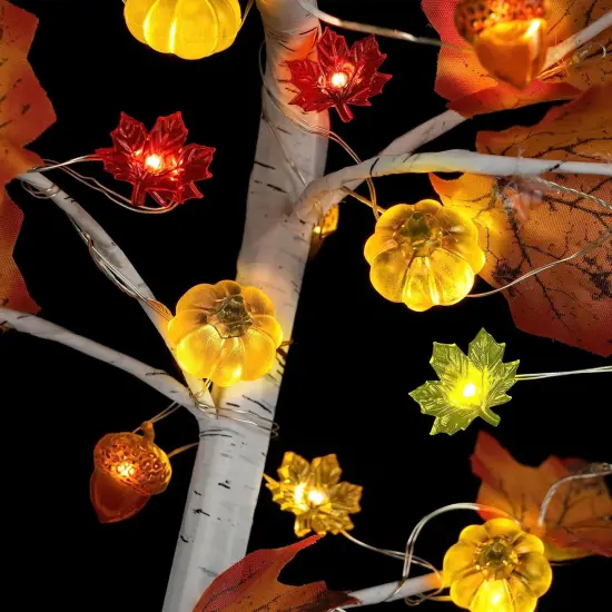 Fall Lights 3D Pumpkin Maple Leaf Acorn {2}