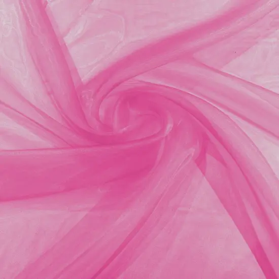 1 Yard Soft Crystal Organza Material Airy and Translucent Fabric for Gowns Costume Layers and Dress Linings Hot Pink {1}