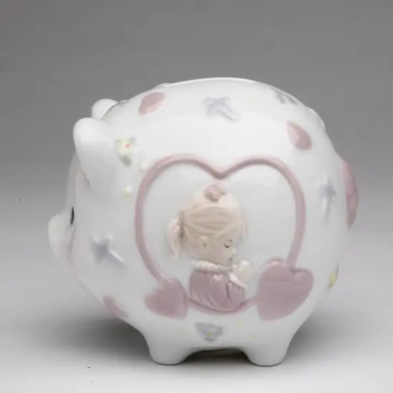Ceramic Praying Girl Piggy Bank, Home Décor, Religious Décor, Religious Gift, Church Décor, Baptism Gift {3}