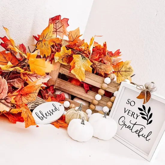7 Pack Fall Leaf Garland {2}