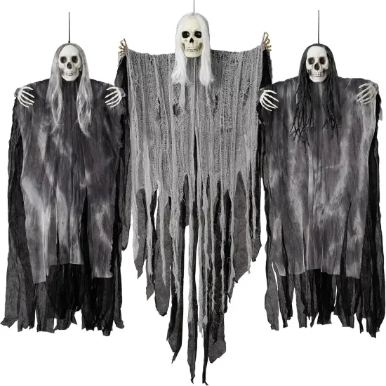 3 Pack Hanging Halloween Skeleton Ghosts Decorations Outdoor {1}