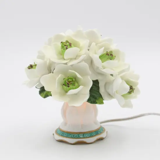 Ceramic Magnolia Flower Topiary Nightlight, Home D&eacute;cor, Gift for Her, Gift for Mom, Bedroom D&eacute;cor {2}