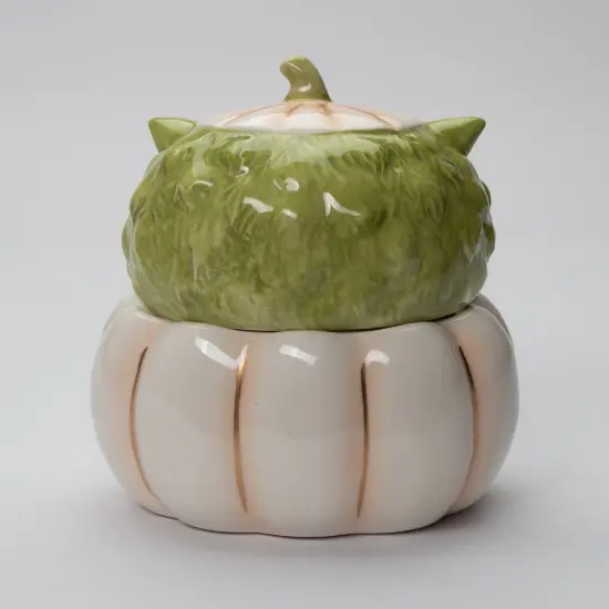 Ceramic White Pumpkin Owl Candy Jar, Home D&eacute;cor, Gift for Her, Gift for Mom, Kitchen D&eacute;cor, Fall D&eacute;cor, Halloween D&eacute;cor {4}