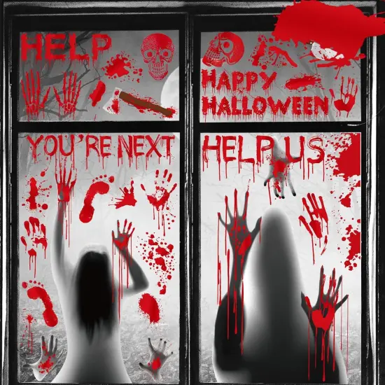 Large Spooky Halloween Window Decorations {1}