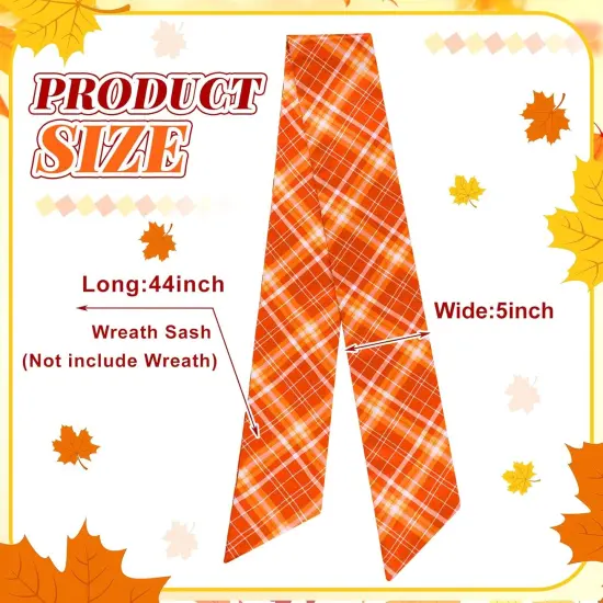 Wreath Sash for Front Door Wreath Satin Sash for Embroidery Monogram Garland Ribbon Accessories Xmas Party Yard Doorway Indoor Outdoor Wall(Autumn) {3}