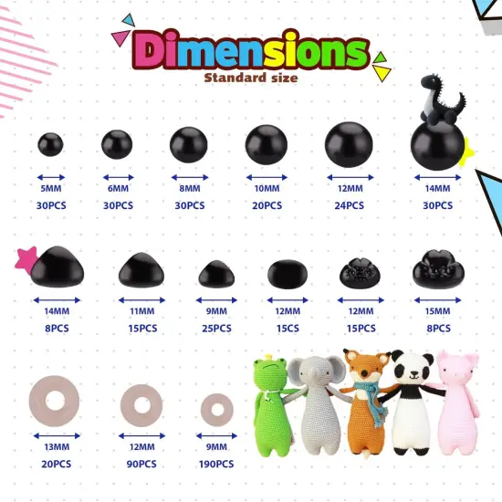 420Pcs Safety Eyes Kit with Auxiliary Tool (5-15mm Sizes) {2}