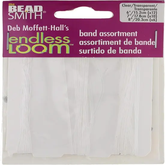 The Beadsmith Deb Moffett-Hall&rsquo;s Endless Loom Bands, Clear Color, 28 Piece Assortment Pack, Use with The Endless Loom {1}