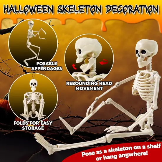 4 Pack Halloween Skeleton Decorations {2}