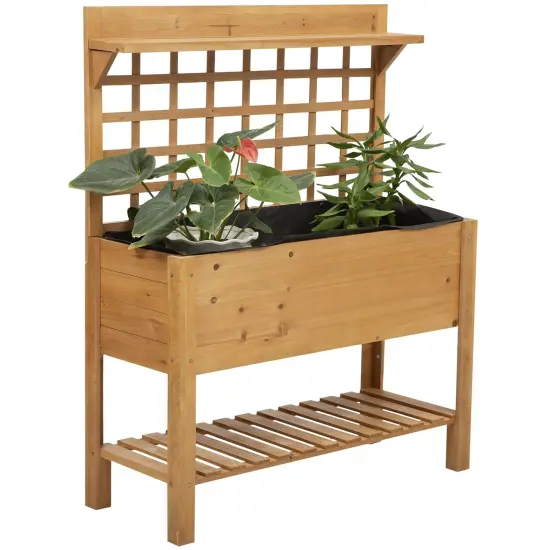 Raised Garden Bed with Trellis and Wheels for Easy Planting and Storage {2}