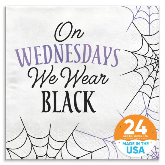 Big Dot of Happiness Goth Girl Napkins, Black and Purple Halloween or Gothic Birthday Party Decor, White 3-Ply Paper Luncheon Napkins - 24 Count {1}