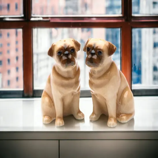 Ceramic Pug Dog Salt & Pepper Shakers, Home D&eacute;cor, Gift for Her, Gift for Mom, Kitchen D&eacute;cor, Dog Lover Gift, Pet Loss Gift {2}