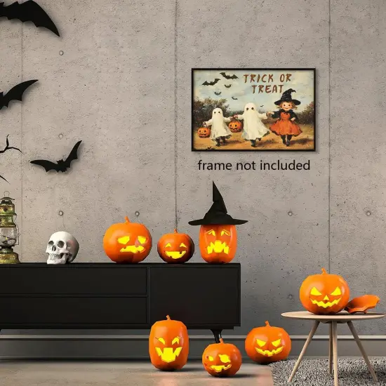 Primitive Victorian Halloween Canvas Wall Art, {2}