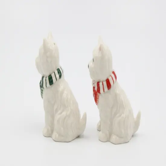Ceramic Christmas Westie Dog Salt And Pepper Shaker Set, Home D&eacute;cor, Gift for Her, Gift for Mom, Kitchen D&eacute;cor, Gift for Dog Lover {4}
