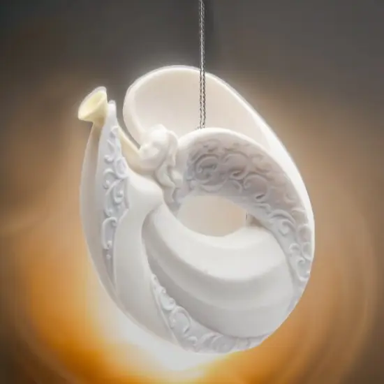 Ceramic Angel Ornament Playing Horn, Home D&eacute;cor, Religious D&eacute;cor, Religious Gift, Church D&eacute;cor, Baptism Gift {1}