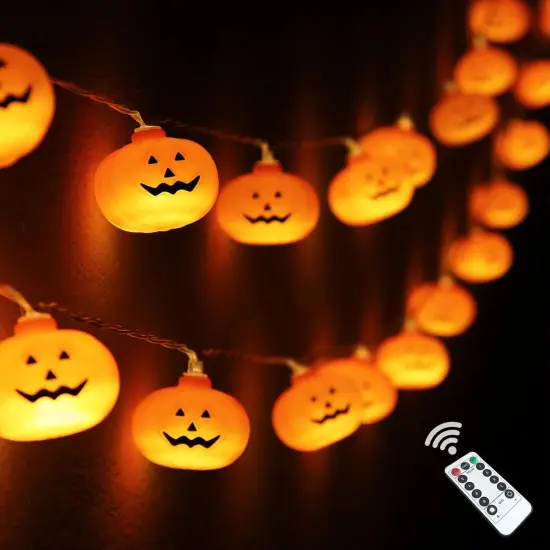 Halloween Pumpkin String Lights - 30 LED 16.4 FT {1}